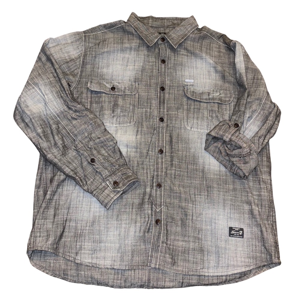Seven7 Brand‎ | Men's XL | Long Sleeve Button Down Shirt | Gray Washed Cotton
